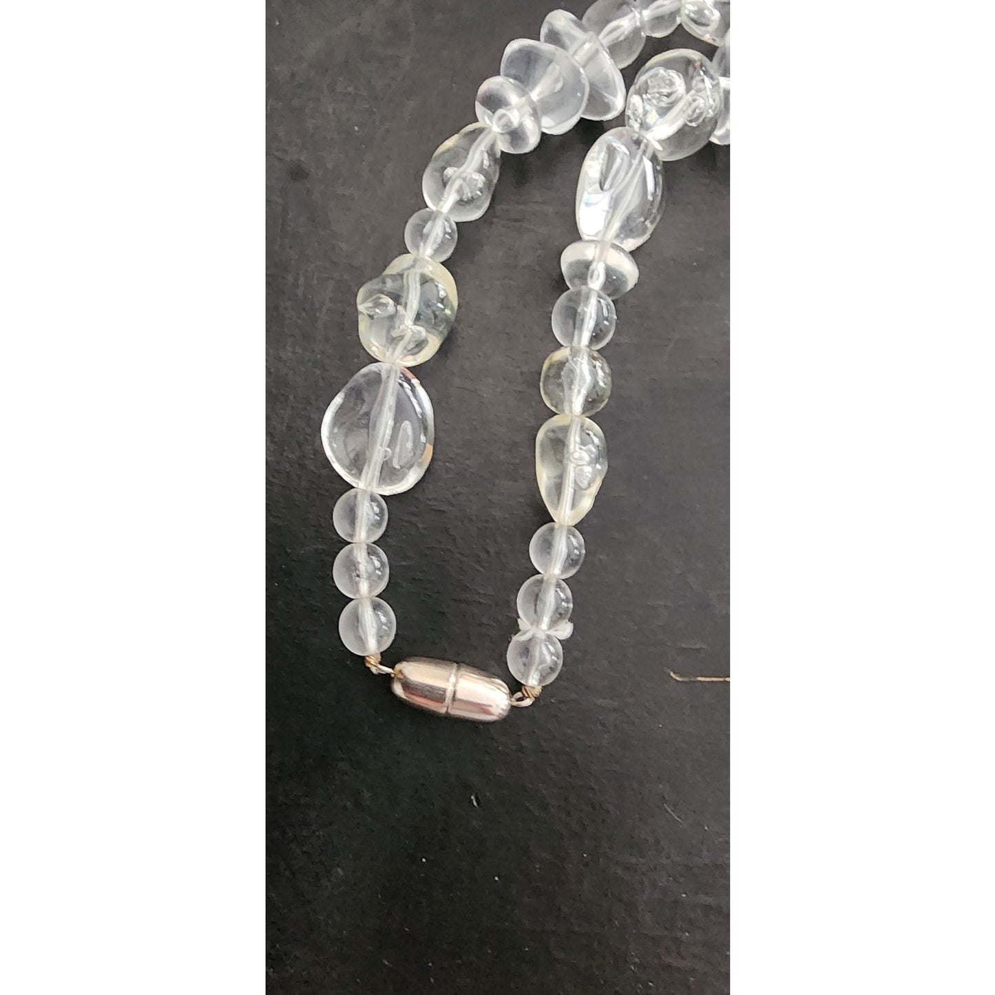 Vintage 80s Chunky Necklace Clear Lucite Beads