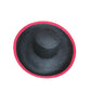 Vintage 80s Kokin New York Hat Wide Brim Sun Straw Fuchsia Black Summer Vacation Resort Oversized