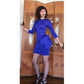 2010s Alexander McQueen Electric Blue Bodycon Ruffle Dress