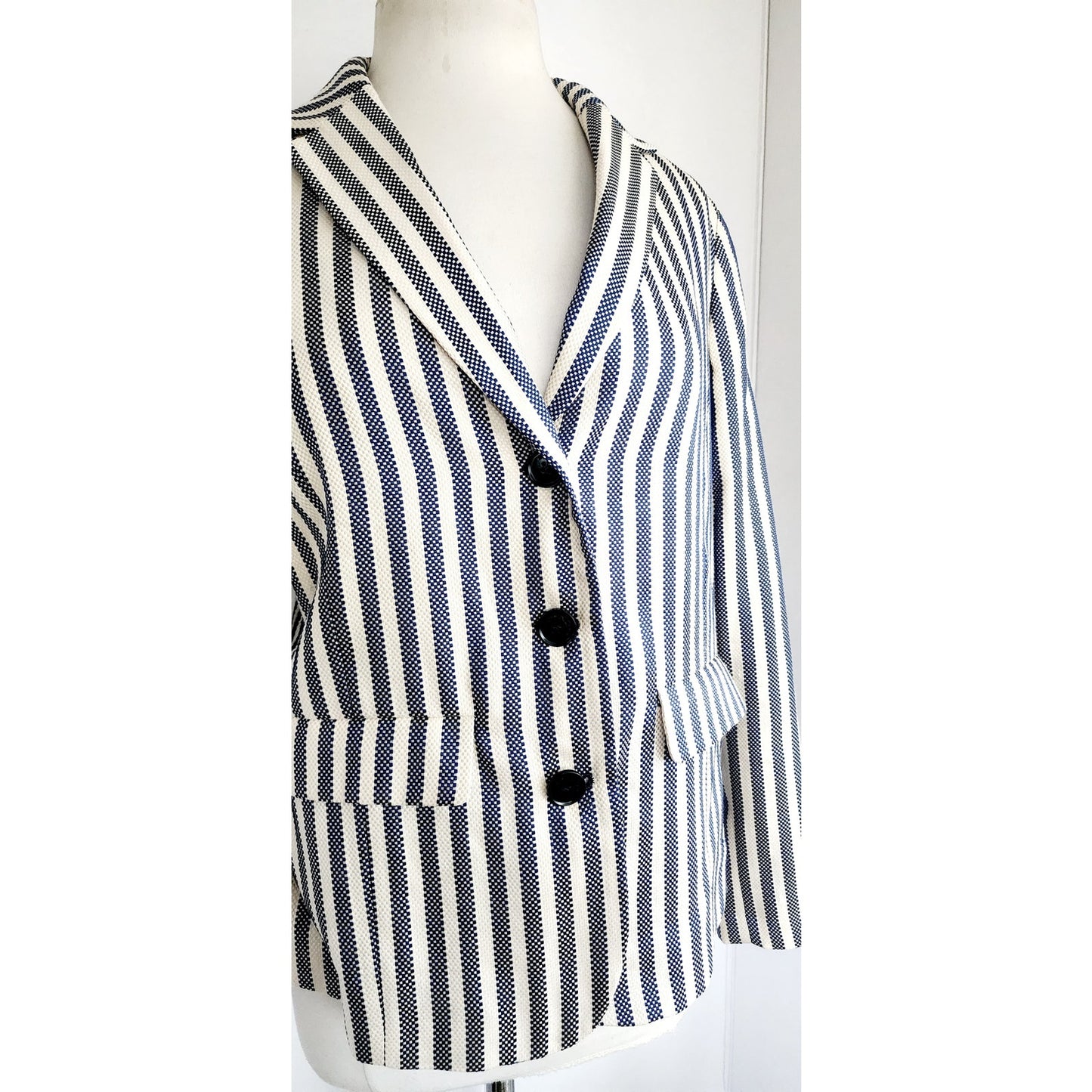 Vintage 90s Emporio Armani Blazer Gray Stripe / M