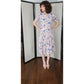 Vintage 30s Rayon Print Shirtdress Pink Blue Floral