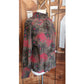 Vintage 1980s CHLOE LAGERFELD Blouse Dark Floral Silk Blouse High Neck Long Sleeve