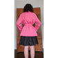 Vintage 90s Pink Jacket Short Trench Coat Belted Panache