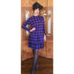 Vintage 1980s GIVENCHY Silkprint Dress Purple Black Harlequin Diamonds Long Sleeved