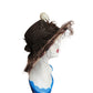 Vintage Y2K Oversized Hat Wide Brim Animal Print Feathers Handmade Chapeau Puccio