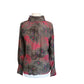 Vintage 80s CHLOE LAGERFELD Blouse Dark Floral Silk Blouse High Neck Long Sleeve