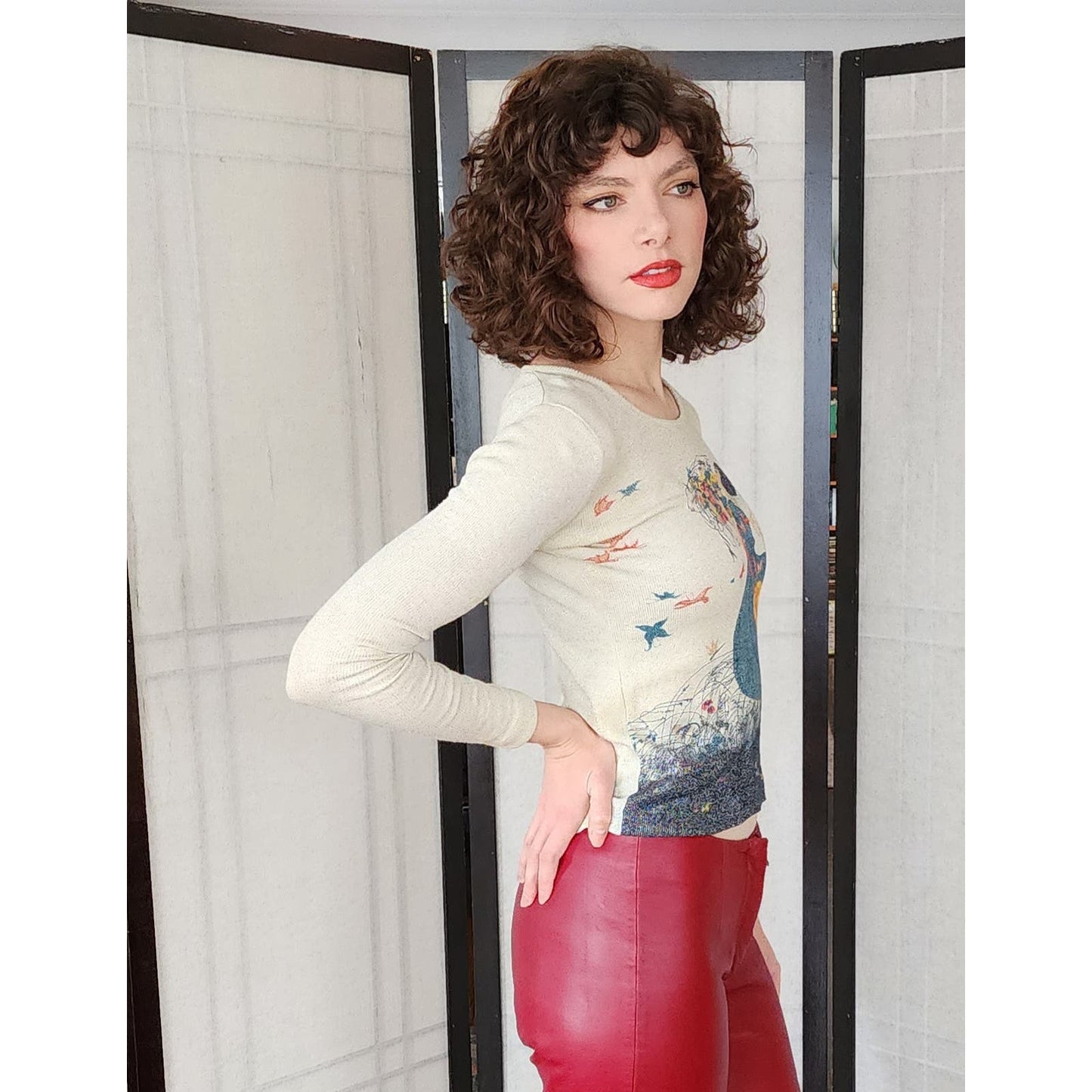Vintage Leather Pants Burgundy Red Low Rise Y2K Pelle Studio Wilsons