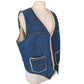 Vintage 70s Mens Vest Denim Faux Shearling Sedgefield Urban Cowboy