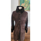 Vintage Cole Haan City Shearling Coat Brown Suede Sheepskin Parka Small