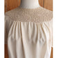 Vintage 40s Cream Silk Blouse Crochet Lace Neckline