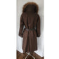 Vintage 70s SILLS A Bonnie Cashin Design Brown Leather Raccoon Fur Coat