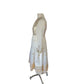Vintage 70s Boho Party Dress Gold Lurex White Organza Chuck Howard