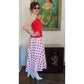 Vintage 80s Polka Dot Print Dress Red White Leslie Lucks