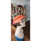 Vintage 50s Orange Straw Cocktail Hat Rhinestones Voguemont Chicago