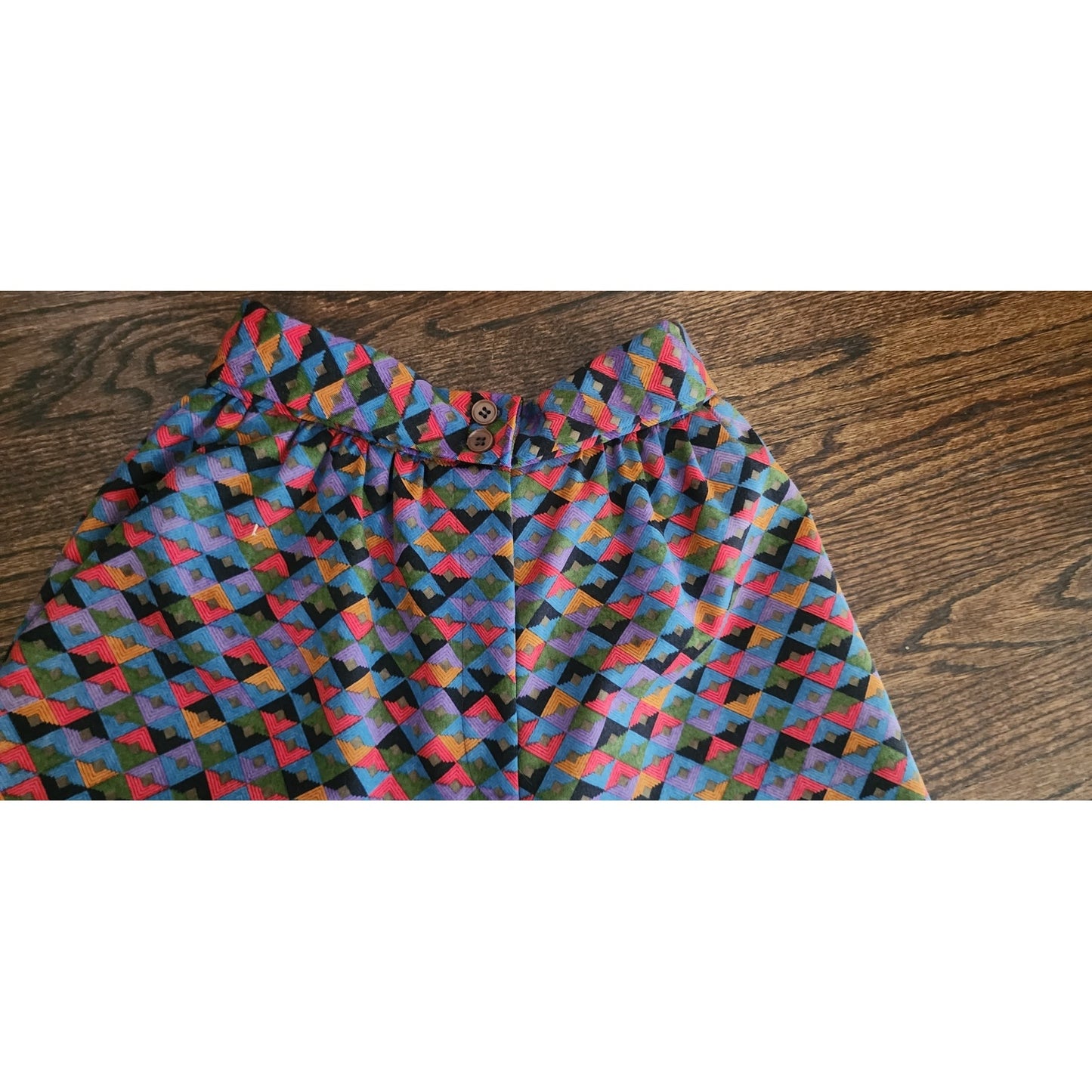 Vintage 1980s Giorgio Armani Shorts Geometric Mosaic Print High Waisted Long Bermuda