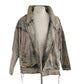 Vintage 80s Rock Creek Trading Co Acid Wash Denim Jacket PLUS SIZE Leather Fringe, Western Style