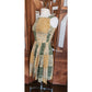 Vintage 40s 50s MCM Cotton Print Sun Dress Green Yellow Gingham Patchwork Rockabilly