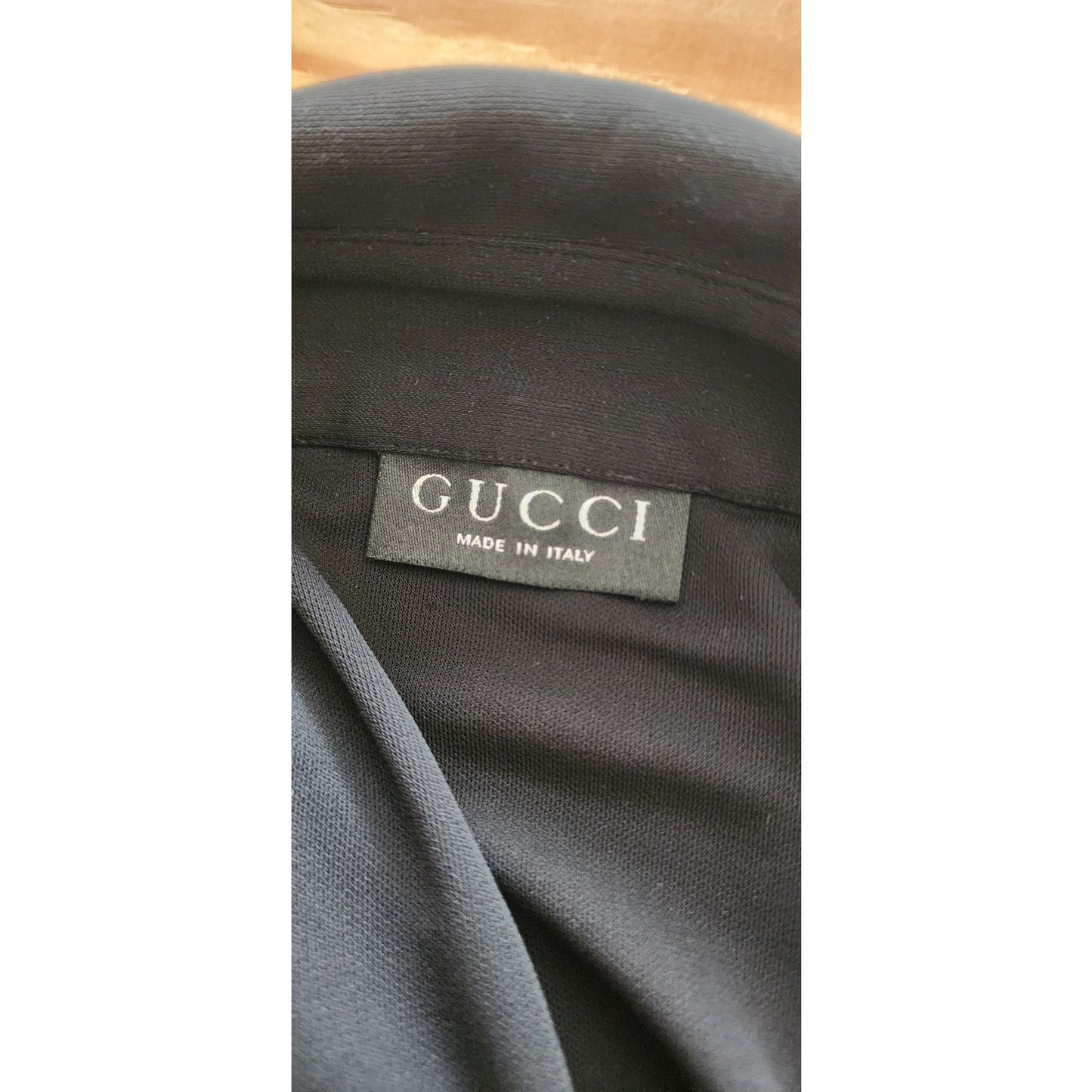 Vintage 1996 Gucci by Tom Ford Collared V NeckTop Long Sleeved Black Viscose