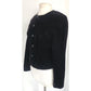 Vintage 80s Black Velvet Blazer Fitted Jacket Maggy London / S