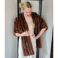 Vintage 50s Fur Stole Brown Mink Dyed Muskrat