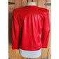 Vintage 80s Red Leather Jacket Snap Front Closure / S