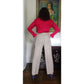 Vintage 80s Beige Pants High Waisted Slacks w/Pleats / S