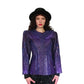 Vintage 80s Purple Leather Blazer Beaded Sequined Jacket French Collizioni / M