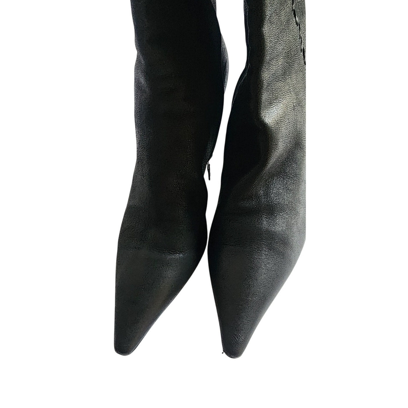 PRADA Ankle Boots Black Leather New in Box Size 38 VG++