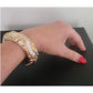 Vintage 70s Jomaz Bracelet Joseph Mazer Sculptural Brutalist Two Tone Gilt Clamper Bangle