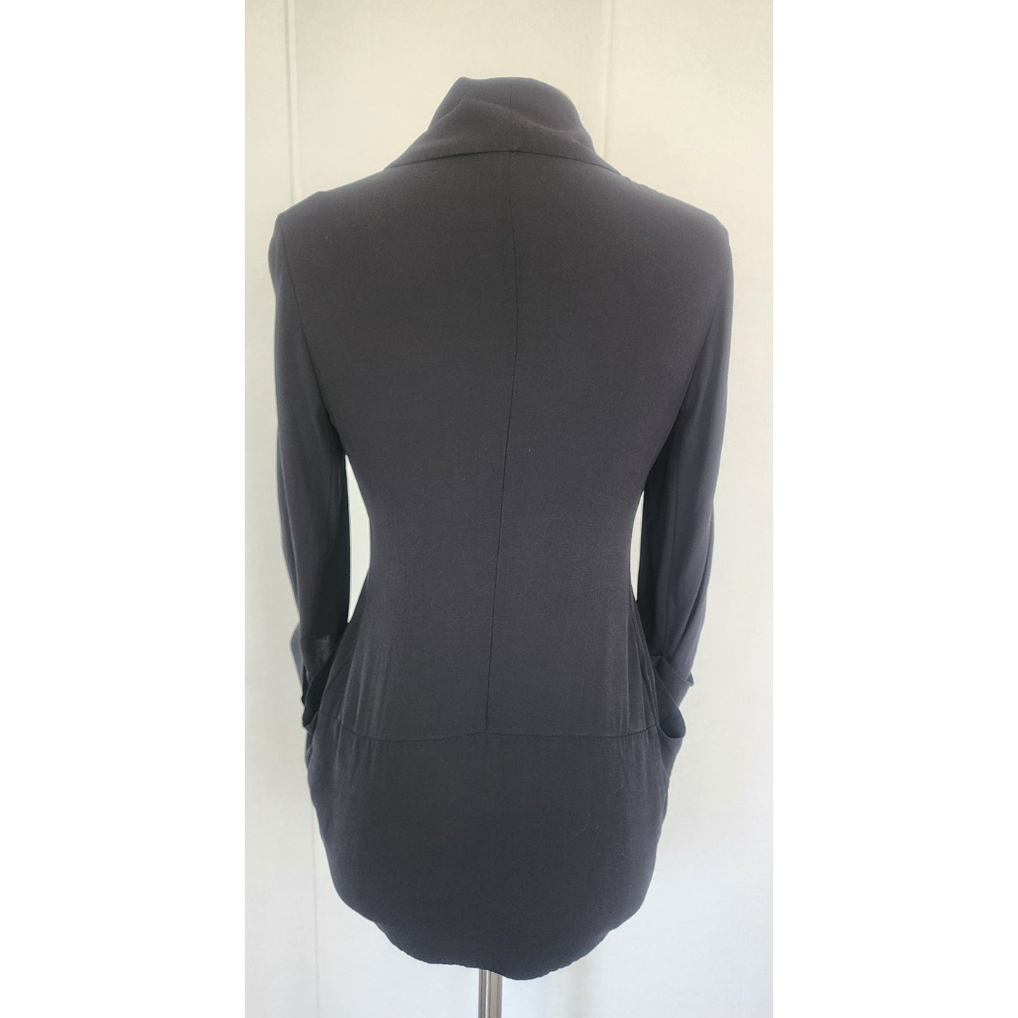 Vintage Eileen Fisher Blazer Black Silk Jacket Petite Minimalist