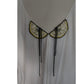 Vintage 1980s Holly Harp Top or Tunic Silk Jersey Embroidered Fruit Sequins Beaded Fringe