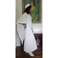 Vintage 70s White Maxi Dress Openwork Crochet Bridal Dress w/Capelet