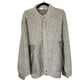 Vintage 80s Mens Jacket Gray Knit Italian Wool & Leather XL