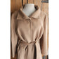 Vintage 2000s Burberry Coat Archival Beige Cashmere Blend  w/Sash Tie Belt / Medium