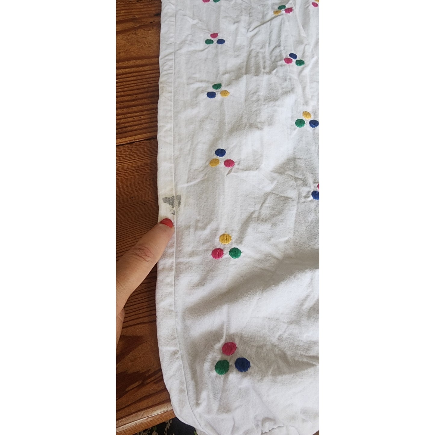 Vintage 80s Jumpsuit White Cotton Polkadot Print  Patti Cappalli