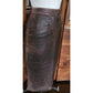 Vintage 80s Brown Leather Pencil Skirt High Waisted Geometric Accent Stitching