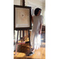 Vintage 80s Scott McClintock White Lace Dress Drop Waist Puffed Sleeves NWT
