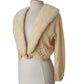 Vintage 50s Cardigan Cream Cashmere Sweater w/Blonde Mink