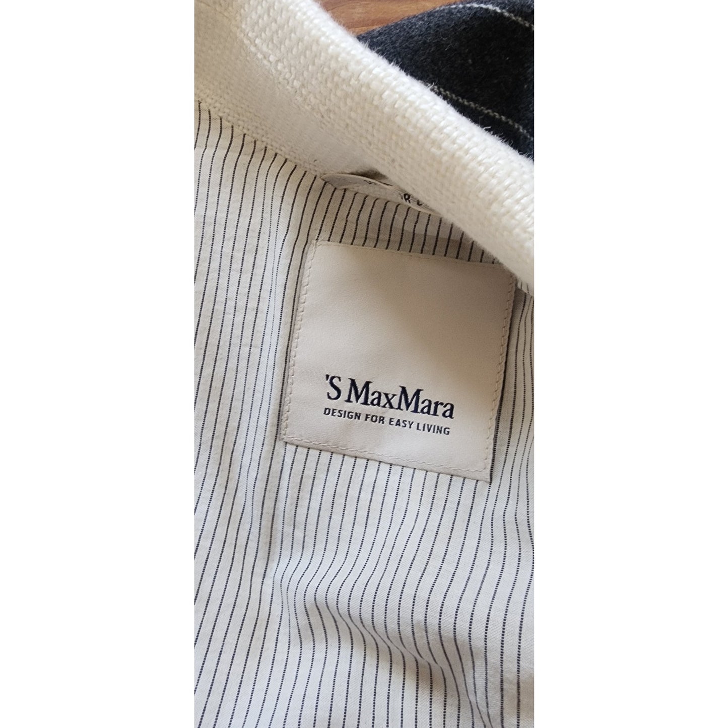 Vintage 2000s Max Mara Blazer Cream Off White Linen Blend Double Breasted