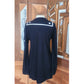 Vintage 90s Sonia Rykiel Tunic or Mini Dress Navy Blue Knit Sailor Collar Long Sleeved 42