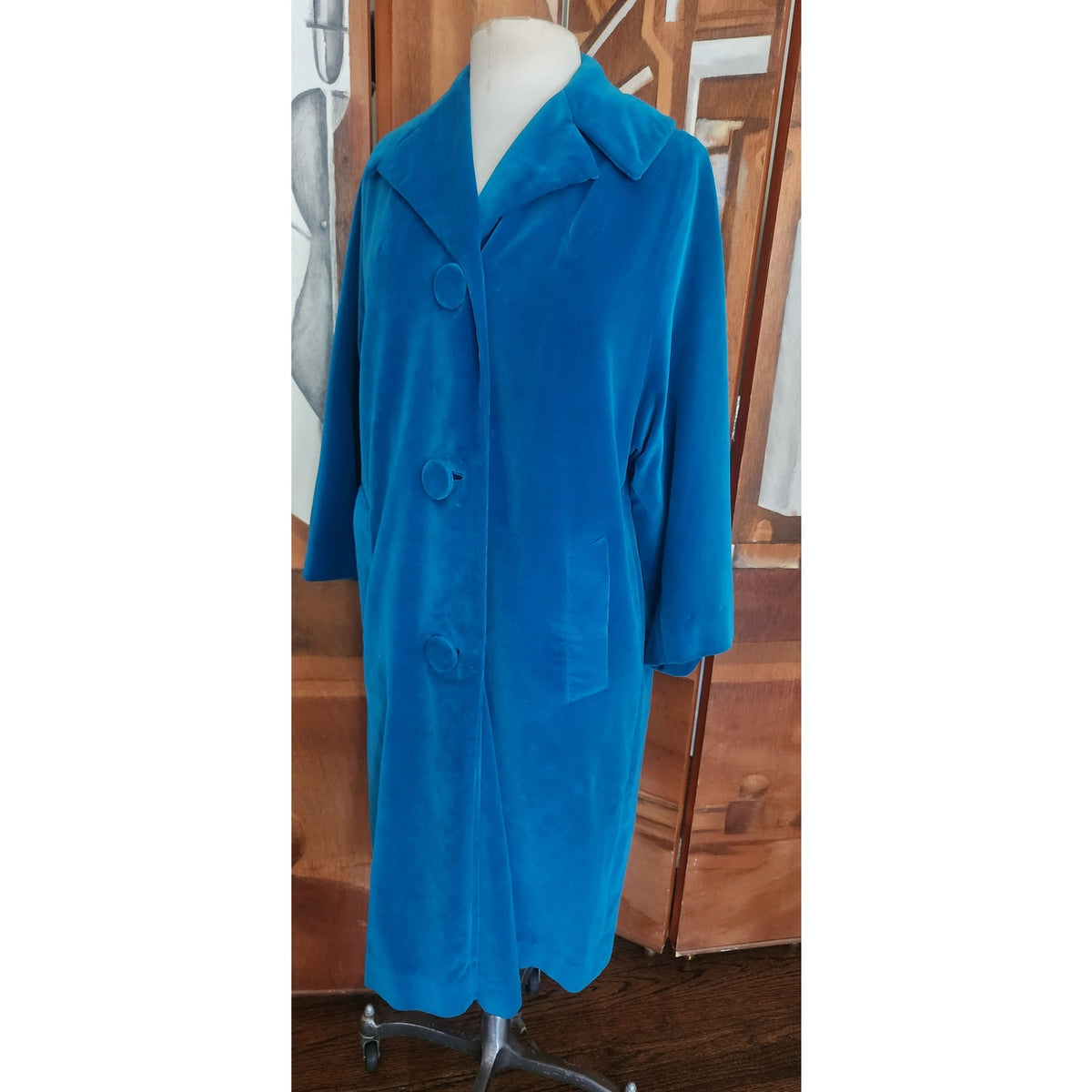 Vintage 1960s Blue Velvet Swing Coat Blue Velvet by Marguerite Rubel San Francisco