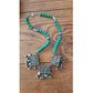 Vintage Tibetan Nepali Bib Necklace Dyed Agate Blue Beads Sterling Silver Clasp
