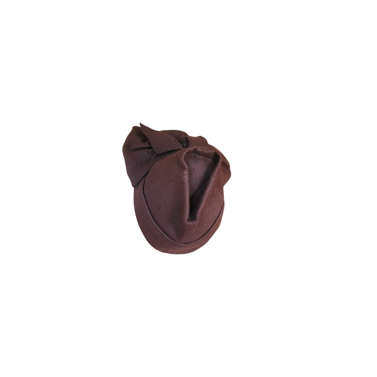 Vintage 1940s Brown Hat Tall Sculpted Tilt w/Front Bow Lecie Studio