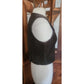 Vintage 1990s Brown Leather Vest Zip Front Karen Kane Vest Fitted Leather Minimalist