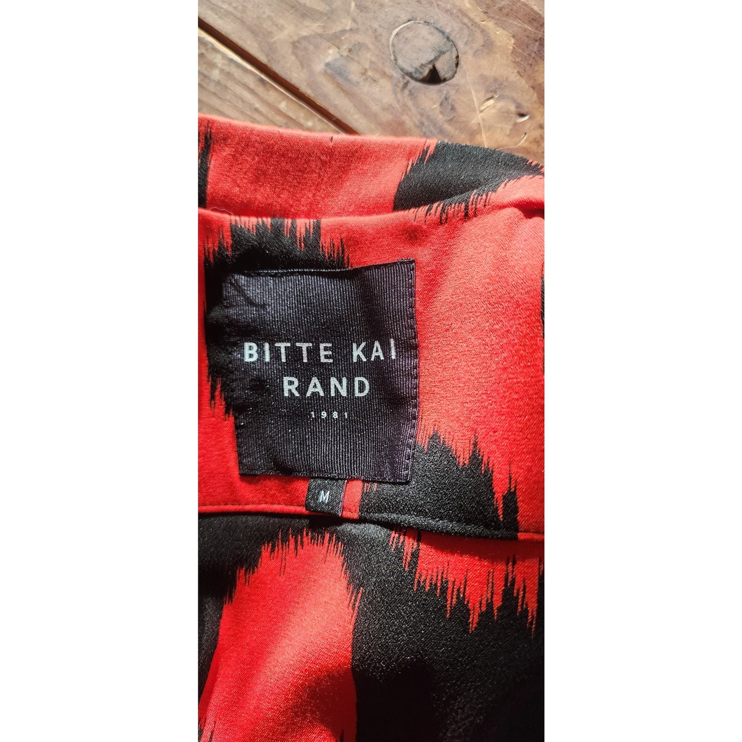 Bitte Kai Rand Blazer Orange Black Spots Ikat Print Danish Art to Wear NWT