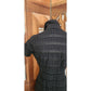 Vintage 50s Black Shirtwaist Day Dress Short Sleeve Textured Stripe Kay Whitney