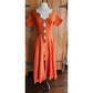 Vintage 50s Orange Duster / Split Front Vest Scallop Edging