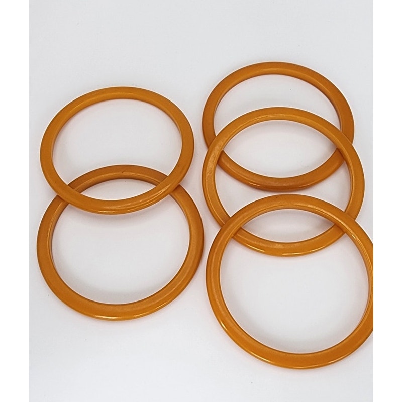 Vintage Bakelite Bracelets Butterscotch Spacer Bangles Set of 5