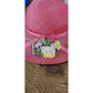 Vintage 90s Herbert Johnson Hat Pink Straw Wide Brim Floral Summer Sunhat