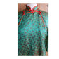 Vintage Chinese Style Jacket Tunic Green Silkprint